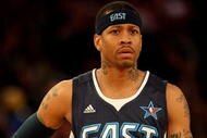 PHOENIX - FEBRUARY 15: Allen Iverson #1 of the Eastern Conference looks across the court during the 58th NBA All-Star Game, part of 2009 NBA All-Star Weekend at US Airways Center on February 15, 2009 in Phoenix, Arizona. NOTE TO USER: User expressly acknowledges and agrees that, by downloading and or using this photograph, User is consenting to the terms and conditions of the Getty Images License Agreement. (Photo by Ronald Martinez/Getty Images)