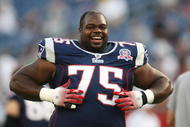 FOXBORO, MA - AUGUST 20:  Vince Wilfork #75 of the New England Patriots smiles during warm ups gainst the Cincinnati Bengals during their preseason game at Gillette Stadium on August 20, 2009 in Foxboro, Massachusetts.  (Photo by Jim Rogash/Getty Images)