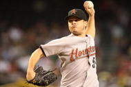 PHOENIX - AUGUST 30:  Starting pitcher Wandy Rodriguez #51 of the Houston Astros pitches against the Arizona Diamondbacks during the major league baseball game at Chase Field on August 30, 2009 in Phoenix, Arizona. The Diamondbacks defeated the Astros 4-3.  (Photo by Christian Petersen/Getty Images)