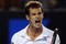 MELBOURNE, AUSTRALIA - JANUARY 26:  Andy Murray of Great Britain celebrates winning a point in his quarterfinal match against Rafael Nadal of Spain during day nine of the 2010 Australian Open at Melbourne Park on January 26, 2010 in Melbourne, Australia.  (Photo by Clive Brunskill/Getty Images)