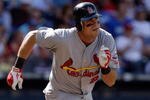 KANSAS CITY, MO - JUNE 20:  Rick Ankiel #24 of the St. Louis Cardinals runs to first against the Kansas City Royals during the game on June 20, 2009 at Kauffman Stadium in Kansas City, Missouri. (Photo by Jamie Squire/Getty Images)
