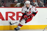PHILADELPHIA - JANUARY 23:  Ray Whitney #13 of the Carolina Hurricanes skates against of the Philadelphia Flyers on January 23, 2010 at Wachovia Center in Philadelphia, Pennsylvania. The Flyers defeated the Hurricanes 4-2.  (Photo by Jim McIsaac/Getty Images)