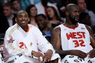 PHOENIX - FEBRUARY 15:  (L-R) Kobe Bryant #24 and Shaquille O'Neal #32 of the Western Conference sit together on the bench during the 58th NBA All-Star Game, part of 2009 NBA All-Star Weekend at US Airways Center on February 15, 2009 in Phoenix, Arizona.  NOTE TO USER: User expressly acknowledges and agrees that, by downloading and or using this photograph, User is consenting to the terms and conditions of the Getty Images License Agreement.  (Photo by Ronald Martinez/Getty Images)