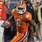 TAMPA, FL - DECEMBER 5: Wide receiver Jacoby Ford #6 of the Clemson Tigers rushes upfield with a first-quarter pass against the Georgia Tech Yellow Jackets in the 2009 ACC Football Championship Game December 5, 2009 at Raymond James Stadium in Tampa, Florida.  (Photo by Al Messerschmidt/Getty Images)