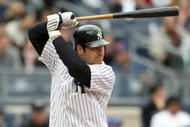 NEW YORK - APRIL 04:  Xavier Nady #22 of the New York Yankees at bat against the Chicago Cubs during their game on April 4, 2009 at Yankee Stadium in the Bronx borough of New York City.  (Photo by Nick Laham/Getty Images)