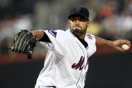 NEW YORK - AUGUST 20: Johan Santana #57 of the New York Mets delivers a pitch against the Atlanta Braves on August 20, 2009 at Citi Field in the Flushing neighborhood of the Queens borough of New York City. (Photo by Jim McIsaac/Getty Images)