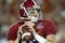PASADENA, CA - JANUARY 07:  Quarterback Greg McElroy #12 of the Alabama Crimson Tide throws the ball against the Texas Longhorns in the second half of the Citi BCS National Championship game at the Rose Bowl on January 7, 2010 in Pasadena, California.  (Photo by Stephen Dunn/Getty Images)