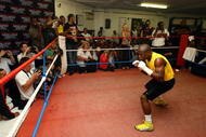 LONDON, ENGLAND - MAY 22:  Boxing superstar Floyd Mayweather in his first open workout since coming out of retirement, as he prepares for his fight against Juan Manuel Marquez of Mexico, at Peacock Gym on May 22, 2009 in London, England.  The fight's due to take place on July 18, 2009 at the MGM Grand in Las Vegas, Nevada. (Photo by Julian Finney/Getty Images)