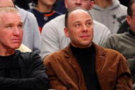 NEW YORK - MARCH 13: (L-R) Mitch Richmond, Chris Mullin and Barry Rohrssen look on as the West Virginia Mountaineers take on the Syracuse Orange during the semifinal round of the Big East Tournament at Madison Square Garden on March 13, 2009 in New York City. (Photo by Jim McIsaac/Getty Images)