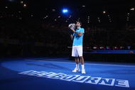 MELBOURNE, AUSTRALIA - JANUARY 31:  Roger Federer of Switzerland holds aloft the Norman Brookes Challenge Cup after his men's final match against Andy Murray of Great Britain during day fourteen of the 2010 Australian Open at Melbourne Park on January 31, 2010 in Melbourne, Australia.  (Photo by Mark Dadswell/Getty Images)