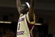 CHESTNUT HILL, MA - FEBRUARY 15:  Reggie Jackson #0 of the Boston College Eagles celebrates in the second half against the Duke Blue Devils on February 15, 2009 at Conte Forum in Chestnut Hill, Massachusetts. Boston College defeated Duke 80-74.  (Photo by Elsa/Getty Images)