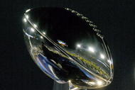 Vince Lombardi Trophy on the podium  after Super Bowl XXXIX between the Philadelphia Eagles and the New England Patriots at Alltel Stadium in Jacksonville, Florida on February 6, 2005.  (Photo by Al Messerschmidt/Getty Images)