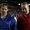 MIAMI GARDENS, FL - JANUARY 31:  Drew Brees (L) of the New Orleans Saints and Peyton Manning of the Indianapolis Colts walk on the field during 2010 AFC-NFC Pro Bowl at Sun Life Stadium on January 31, 2010 in Miami Gardens, Florida.  (Photo by Scott Halleran/Getty Images)