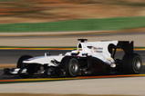 VALENCIA, SPAIN - FEBRUARY 03:  Pedro de la Rosa of Spain and BMW Sauber drives during winter testing at the Ricardo Tormo Circuit on February 3, 2010 in Valencia, Spain.  (Photo by Mark Thompson/Getty Images)