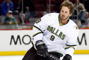 MONTREAL- JANUARY 14:  Mike Modano #9 of the Dallas Stars skates skates during the warm up period prior to facing the Montreal Canadiens in their NHL game on January 14, 2010 at the Bell Centre in Montreal, Quebec, Canada.  The Canadiens defeated the Stars 5-3.  (Photo by Richard Wolowicz/Getty Images)
