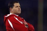 EAST HARTFORD, CT - NOVEMBER 3: Coach Greg Schiano of the Rutgers Scarlet Knights watches the action against the University of Connecticut Huskies at Rentschler Field November 3, 2007 in East Hartford, Connecticut.  (Photo by Jim Rogash/Getty Images)