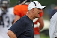 BOURBONNAIS, IL - AUGUST 4: Assistant head coach/defensive line coach Rod Marinelli of the Chicago Bears gives instructions during a training camp practice at Olivet Nazarene University August 4, 2009 in Bourbonnais, Illinois. (Photo by Jonathan Daniel/Getty Images)