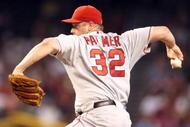 PHOENIX - JUNE 28: Starting pitcher Matt Palmer #32 of the Los Angeles Angels of Anaheim pitches against the Arizona Diamondbacks during the major league baseball game at Chase Field on June 28, 2009 in Phoenix, Arizona. The Angels defeated the Diamondbacks 12-8. (Photo by Christian Petersen/Getty Images)
