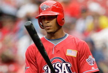 ST. LOUIS, MO - JULY 12: U.S. Futures All-Star Desmond Jennings of the Tampa Bay Rays stands at the plate during the 2009 XM All-Star Futures Game at Busch Stadium on July 12, 2009 in St. Louis, Missouri. (Photo by Jamie Squire/Getty Images)