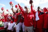 PISCATAWAY, NJ - OCTOBER 18:  Head coach Greg Schiano (2nd R) of the Rutgers Scarlet Knights celebrates with his team after defeating the Connecticut Huskies at Rutgers Stadium on October 18, 2008 in Piscataway, New Jersey. Rutgers defeated Connecticut 12-10.  (Photo by Jim McIsaac/Getty Images)