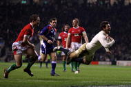 LONDON, ENGLAND - FEBRUARY 06:  Danny Care of England scores a try during the RBS 6 Nations Championship match between England and Wales at Twickenham Stadium on February 6, 2010 in London, England.  (Photo by Stu Forster/Getty Images)