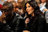 NEW ORLEANS - JANUARY 18: New Orleans Saints player Reggie Bush sits with Kim Kardashian on the court during the game between the San Antonio Spurs and the New Orleans Hornets at New Orleans Arena on January 18, 2010 in New Orleans, Louisiana. NOTE TO USER: User expressly acknowledges and agrees that, by downloading and/or using this Photograph, User is consenting to the terms and conditions of the Getty Images License Agreement. (Photo by Chris Graythen/Getty Images)