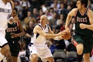 DALLAS - JANUARY 26:  Guard Jason Kidd #2 of the Dallas Mavericks on January 26, 2010 at American Airlines Center in Dallas, Texas.  NOTE TO USER: User expressly acknowledges and agrees that, by downloading and/or using this Photograph, user is consenting to the terms and conditions of the Getty Images License Agreement.  (Photo by Ronald Martinez/Getty Images)