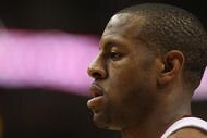 PHILADELPHIA - APRIL 30: Andre Iguodala #9 of the Philadelphia 76ers looks on against the Orlando Magic during Game Six of the Eastern Conference Quarterfinals at Wachovia Center on April 30, 2009 in Philadelphia, Pennsylvania. NOTE TO USER: User expressly acknowledges and agrees that, by downloading and or using this photograph, User is consenting to the terms and conditions of the Getty Images License Agreement. (Photo by Nick Laham/Getty Images)