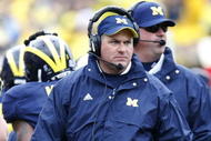 ANN ARBOR, MI - OCTOBER 24:  Head Coach Rich Rodriguez of the Michigan Wolverines looks on while playing the Penn State Nittany Lions on October 24, 2009 at Michigan Stadium in Ann Arbor, Michigan. Penn State won the game 35-10.  (Photo by Gregory Shamus/Getty Images)