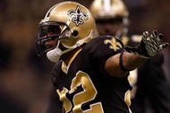 NEW ORLEANS - JANUARY 16: Tracy Porter #22 of the New Orleans Saints reacts after a defensive play against the Arizona Cardinals during the NFC Divisional Playoff Game at Louisana Superdome on January 16, 2010 in New Orleans, Louisiana. The Saints won 45-14. (Photo by Chris Graythen/Getty Images)