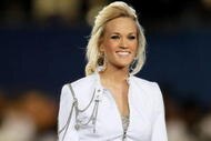 MIAMI GARDENS, FL - FEBRUARY 07: Singer Carrie Underwood performs during the pregame show prior to Super Bowl XLIV between the Indianapolis Colts and the New Orleans Saints on February 7, 2010 at Sun Life Stadium in Miami Gardens, Florida. (Photo by Donald Miralle/Getty Images)