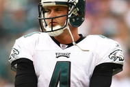 PHILADELPHIA - SEPTEMBER 27:  Kevin Kolb #4 of the Philadelphia Eagles watches on against the Kansas City Chiefs on September 27, 2009 at Lincoln Financial Field in Philadelphia, Pennsylvania.  (Photo by Chris McGrath/Getty Images)