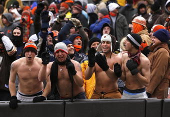 CLEVELAND - JANUARY 03:  Cleveland Browns fans brave the cold weather during a game against the Jacksonville Jaguars at Cleveland Browns Stadium on January 3, 2010 in Cleveland, Ohio.  (Photo by Matt Sullivan/Getty Images)