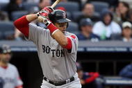 NEW YORK - SEPTEMBER 26:  Victor Martinez #41 of the Boston Red Sox bats against the New York Yankees on September 26, 2009 at Yankee Stadium in the Bronx borough of New York City.  (Photo by Jim McIsaac/Getty Images)