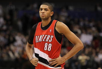 DALLAS - JANUARY 30:  Forward Nicolas Batum #88 of the Portland Trail Blazers on January 30, 2010 at American Airlines Center in Dallas, Texas.  NOTE TO USER: User expressly acknowledges and agrees that, by downloading and/or using this Photograph, user is consenting to the terms and conditions of the Getty Images License Agreement.  (Photo by Ronald Martinez/Getty Images)