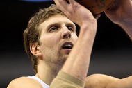 DALLAS - JANUARY 26:  Forward Dirk Nowitzki #41 of the Dallas Mavericks on January 26, 2010 at American Airlines Center in Dallas, Texas.  NOTE TO USER: User expressly acknowledges and agrees that, by downloading and/or using this Photograph, user is consenting to the terms and conditions of the Getty Images License Agreement.  (Photo by Ronald Martinez/Getty Images)