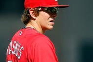 LOS ANGELES, CA - OCTOBER 08:  Colby Rasmus #28 of the St. Louis Cardinals looks on during batting practice before taking on the Los Angeles Dodgers in Game Two of the NLDS during the 2009 MLB Playoffs at Dodger Stadium on October 8, 2009 in Los Angeles, California.  (Photo by Jeff Gross/Getty Images)