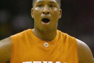 KANSAS CITY, MO - NOVEMBER 24: Dexter Pittman #34 of the Texas Longhorns yells on court against the Pittsburgh Panthers during the CBE Classic championship game on November 24, 2009 at Sprint Center in Kansas City, Missouri. (Photo by: Jamie Squire/Getty Images)