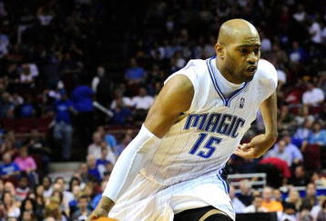 ORLANDO, FL - JANUARY 22:  Vince Carter #15 of the Orlando Magic drives during the game against the Sacramento Kings at Amway Arena on January 22, 2010 in Orlando, Florida. NOTE TO USER: User expressly acknowledges and agrees that, by downloading and/or using this Photograph, user is consenting to the terms and conditions of the Getty Images License Agreement.  (Photo by Sam Greenwood/Getty Images)