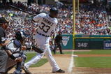 DETROIT - AUGUST 26:  Marcus Thames #33 of the Detroit Tigers bats against the New York Yankees at Comerica Park on August 26, 2007 in Detroit, Michigan. The Tigers won 5-4. (Photo by Dave Sandford/Getty Images)