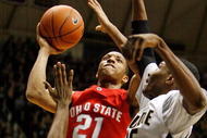 WEST LAFAYETTE, IN - JANUARY 12: Evan Turner #21 of the Ohio State Buckeyes shoots the ball during the Big Ten game against the Purdue Boilermakers at Mackey Arena on January 12, 2010 in West Lafayette, Indiana. Ohio state won 70-66. (Photo by Andy Lyons/Getty Images)