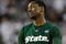 DETROIT - APRIL 06:  Kalin Lucas #1 of the Michigan State Spartans reacts in the second half against the North Carolina Tar Heels during the 2009 NCAA Division I Men's Basketball National Championship game at Ford Field on April 6, 2009 in Detroit, Michigan.  (Photo by Andy Lyons/Getty Images)