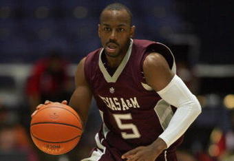 ANAHEIM, CA - NOVEMBER 29:  Dash Harris #5 of Texas A&M dribbles the ball upcourt during their 76 Classic game against Minnesota at Anaheim Convention Center on November 29, 2009 in Anaheim, California. Texas A&M defeated Minnesota 66-65.  (Photo by Victor Decolongon/Getty Images)