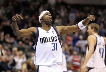 DALLAS - JANUARY 30:  Guard Jason Terry #31 of the Dallas Mavericks reacts during play against the Portland Trail Blazers on January 30, 2010 at American Airlines Center in Dallas, Texas.  NOTE TO USER: User expressly acknowledges and agrees that, by downloading and/or using this Photograph, user is consenting to the terms and conditions of the Getty Images License Agreement.  (Photo by Ronald Martinez/Getty Images)