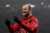 MANCHESTER, ENGLAND - JANUARY 23: Wayne Rooney of Manchester United celebrates scoring his hat-trick during the Barclays Premier League match between Manchester United and Hull City at Old Trafford on January 23, 2010 in Manchester, England. (Photo by Julian Finney/Getty Images)