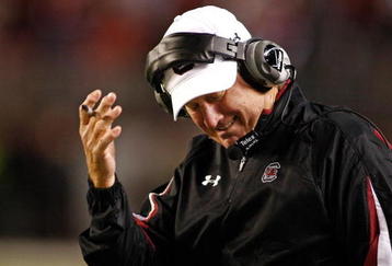 TUSCALOOSA - OCTOBER 17:  Head coach Steve Spurrier of the South Carolina Gamecocks reacts to a call during the game against the Alabama Crimson Tide at Bryant-Denny Stadium on October 17, 2009 in Tuscaloosa, Alabama. The Crimson Tide beat the Gamecocks 20-6.  (Photo by Mike Zarrilli/Getty Images)
