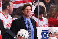 GLENDALE, AZ - JANUARY 02: Head coach Mike Babcock of the Detroit Red Wings watches from the bench during the NHL game against the Phoenix Coyotes at Jobing.com Arena on January 2, 2010 in Glendale, Arizona. The Red Wings defeated the Coyotes 4-1. (Photo by Christian Petersen/Getty Images)