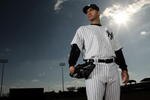 TAMPA, FL - FEBRUARY 25:  (EDITOR'S NOTE: IMAGE HAS BEEN DIGITALLY DESATURATED) Andy Pettitte #46 of the New York Yankees poses for a photo during Spring Training Media Photo Day at George M. Steinbrenner Field on February 25, 2010 in Tampa, Florida.  (Photo by Nick Laham/Getty Images)