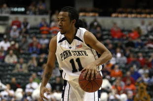 INDIANAPOLIS - MARCH 13:  Stanley Pringle #11 of the Penn State Nittany Lions dribbles the ball against the Illinois Fighting Illini during the Big Ten Men's Basketball Tournament at Conseco Fieldhouse on March 13, 2008 in Indianapolis, Indiana. Illionis won 64-63. (Photo by Jonathan Daniel/Getty Images)