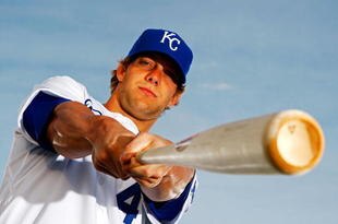 SURPRISE, AZ - FEBRUARY 25:  Alex Gordon #4 of the Kansas City Royals poses for a portrait during spring training on February 25, 2008 at Suprise Stadium in Surprise, Arizona.  (Photo by Jamie Squire/Getty Images)